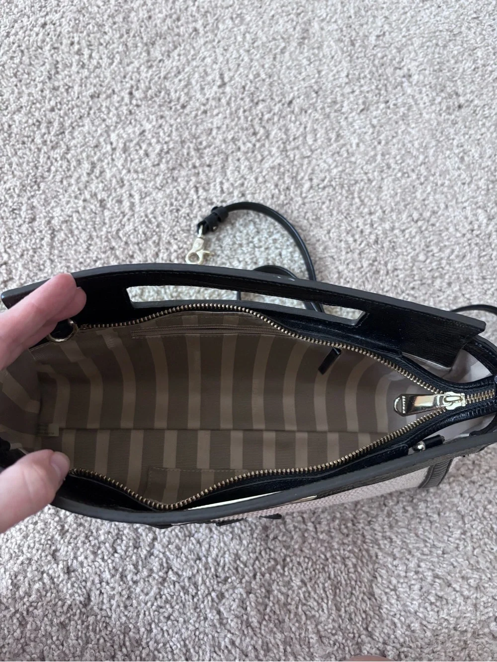 Brahmin Raffia Lenox Clutch Bag with Black 3D Floral